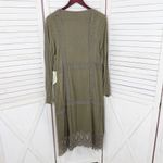 Gimmicks by BKE Buckle Boho Lace Trim Cardigan Duster Olive Green Small Photo 7