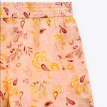 ZARA  Paisley Printed High Waisted Cotton Shorts Size XL ORANGE NEW Photo 9