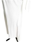Eyelet Maxi Dress Size Medium NWT Boutique Slit Sleeves Milkmaid Coquette White Photo 4