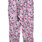 H&M floral woven pink white dress pants with a sheen size 14 Photo 0