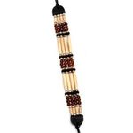 Buffalo Bone 4 Strand Choker Tribal Native American Beaded Necklace Burgundy Photo 0