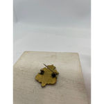 Vintage Crown Crest Enamel Guilloche Brass Canadian Maple Leaf Brooch White Photo 3