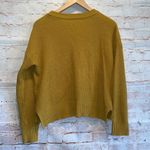Madewell patch pocket pullover sweater mustard yellow small tight knit cotton S Photo 3