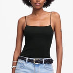 Madewell NWT  Squareneck Tank Top In Black Size XS Photo 0