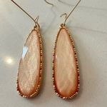Catherine Malandrino Sparkly Gold Framed Drop Earrings Set: Cream Peach Burgundy Photo 3