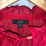 J.Crew  Xs Red Polka‎ Dot Drapey tie-neck ruffle top in microdot CPM12 Photo 2
