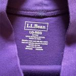 LL Bean Supima Cotton Long Sleeve Mock Neck Tee Shirt Purple Womens Large Photo 2