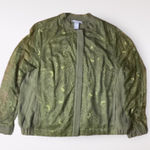 Kate & Mallory  Green Lace Zip Bomber Jacket‎ Size XL Photo 0