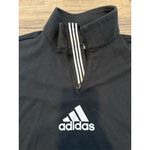 Adidas  Women's Black 3-Stripes Cropped‎ Quarter-Zip Sweatshirt Size Large Photo 3