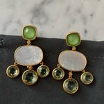 NWOT Julie Vos Gold and Green Dangle Earrings Photo 1