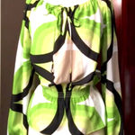 Michael Kors MICHAEL Lime Green Abstract Print Blouse Photo 0