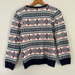 Modcloth Pretty Vacant Striped Christmas Sweater Wool Blend Medium Photo 3