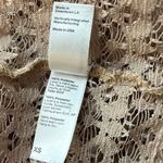 American Apparel Beige Tan Sheer Lace Puff Sleeve Boat Neck Crop Top Blouse XS Photo 6