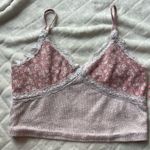 Aeropostale  crop top Cami spaghetti strap lace floral pink cute size medium Photo 0