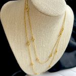 Gold Plated Floral Sweater Long necklace Stainless Steel women Jewelry Photo 7