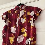 Alice + Olivia Lashay Ruffle Dress Size 4 Red Floral Mini Dres Bow Tie Neck Silk Photo 14