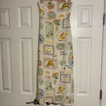 Paper Heart  Destination Travel Graphic Strapless Linen Maxi Dress Size Medium Photo 2