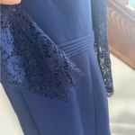 JS Collections JS collection Elegant Navy Blue Lace Sleeve Maxi 14 Evening Formal Dress Photo 7