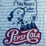 Pepsi -Cola Vintage Women's Crew Neck Short Sleeve Pullover Striped Tee XXL Photo 1
