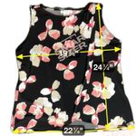 Liz Claiborne Women's Pink Floral Sleeveless Black Shirt Sz PL Business Casual Photo 6