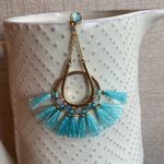 Rebecca Minkoff NEW! BOHO Gold & Turquoise Fringe Tassel Dangle Earrings Photo 6
