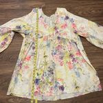 H&M  Floral V-Neck A-Line Long Balloon Sleeve Dress White Floral Size Medium  Photo 9