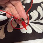 Free People  Red String Necklace with Glass Chili Pepper Pendant- Adjustable Photo 1