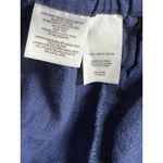 Jones New York Sport Pants Women Large Mid Rise 100% Linen Cropped Solid Blue Photo 7