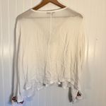 Love Peace Lazy Days Women’s White Long Sleeve Sheer Embroidered Blouse Size L Size L Photo 4