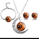 SILVER Color Space Galaxy Planet Sun Necklace for Women Photo 5