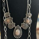 Cookie Lee Two costume necklaces silver tone as shown,  (long one) preowned Photo 1
