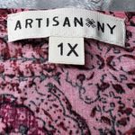 Artisan NY Tunic Top Womens 1X Pink Burgundy Paisley Print Shirt Boho Tassels Photo 4