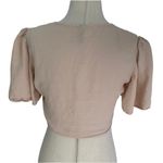ZARA  Peach Tie Front Flutter Sleeve Crop Top Women's Size Medium | 35-22 Photo 1
