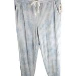 Style & Co Womens Jogger Pants Ribbed Knit Soft Tie Dye Drawstring Blue L Photo 0