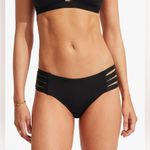 Seafolly  Women's Multi Strap Hipster Bikini Bottom Eco Collective Black 10 NWT Photo 0