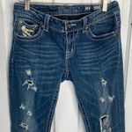 Miss Me Buckle Easy Boot Cut Stretch Bling Pocket Distressed Jeans W-860 Sz 28 Photo 1