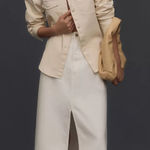 Good American Denim Fitted Shirt in Cloud White size Large NWT Photo 0