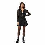 ZARA Ruched Sexy Lace Elegant Black Long Sleeve With Gold Touch Women's blouse Photo 2