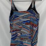 A SHORE FIT TUMMY SEPARATES WO SIZE 24 MULTICOLOR RUFFLE TIERED SWIM TOP CLEAN Photo 9