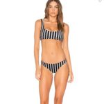 Tori Praver Swimwear Tori Praver Deja Striped Bikini Top‎ Black White Swimsuit Large Photo 3