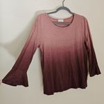 Anthropologie  T.la Tessa Ombre Bell Sleeve Tee Womens Size S Modal T-Shirt Pink Photo 2