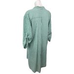 Sandra Fellini Green Striped Half Sleeve Button Down Shirt Mini Dress Size M Size M Photo 1
