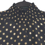 Yumi Kim Lexington Ave Top Hot Spot Black Gold Long Sleeves Polka Dot XS New Photo 2