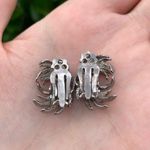 Vintage Dark Gray/Silver Spiky Textured Clip Photo 3