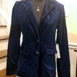 Parker Smith  Women’s Sleek Navy Blue Versatile Velvet Blazer with Pockets Sz SM Photo 0