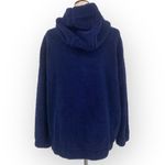 Ivory Ella  NWOT Navy Blue Zip Front Sherpa Hoodie Size Small Cozy Oversized Photo 5