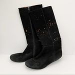 Gentle Souls by Kenneth Cole Black Laser Cut Boots Photo 4