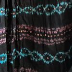 Vintage Y2K Goth Tokyo Denim Bank Sequin Swing Boho Tye Dye Skirt W Drawstring Black Size undefined Photo 5