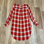 Anthropologie  Akemi + Kin Lucie Plaid Tunic Red Oversized Photo 3