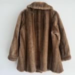 Vintage Mincara Russel Taylor Faux Fur Jacket Womens Large Tan Mob Wife Glam Brown Photo 6